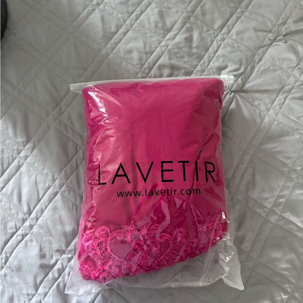 Laveti Pink Lace Wedding Dress